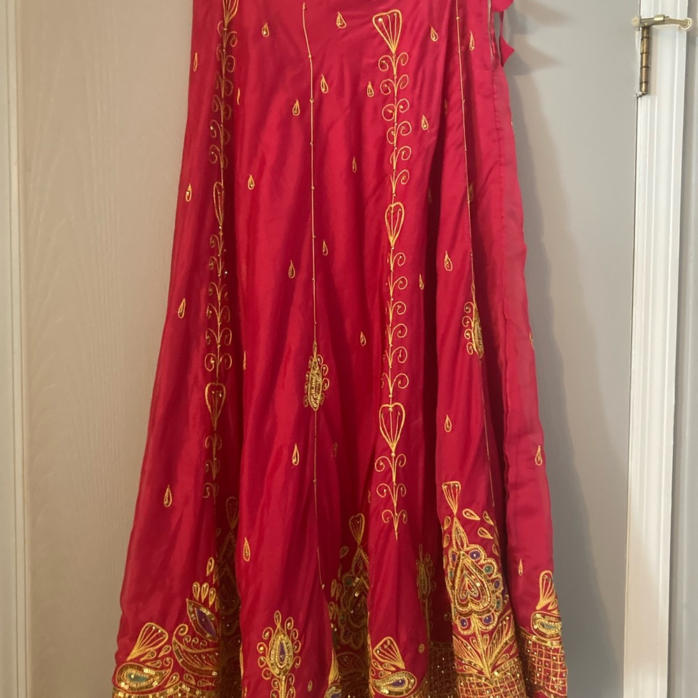 Indian skirt.  Embellished A-Line Women's Skirt with Gold sequins and embroidery